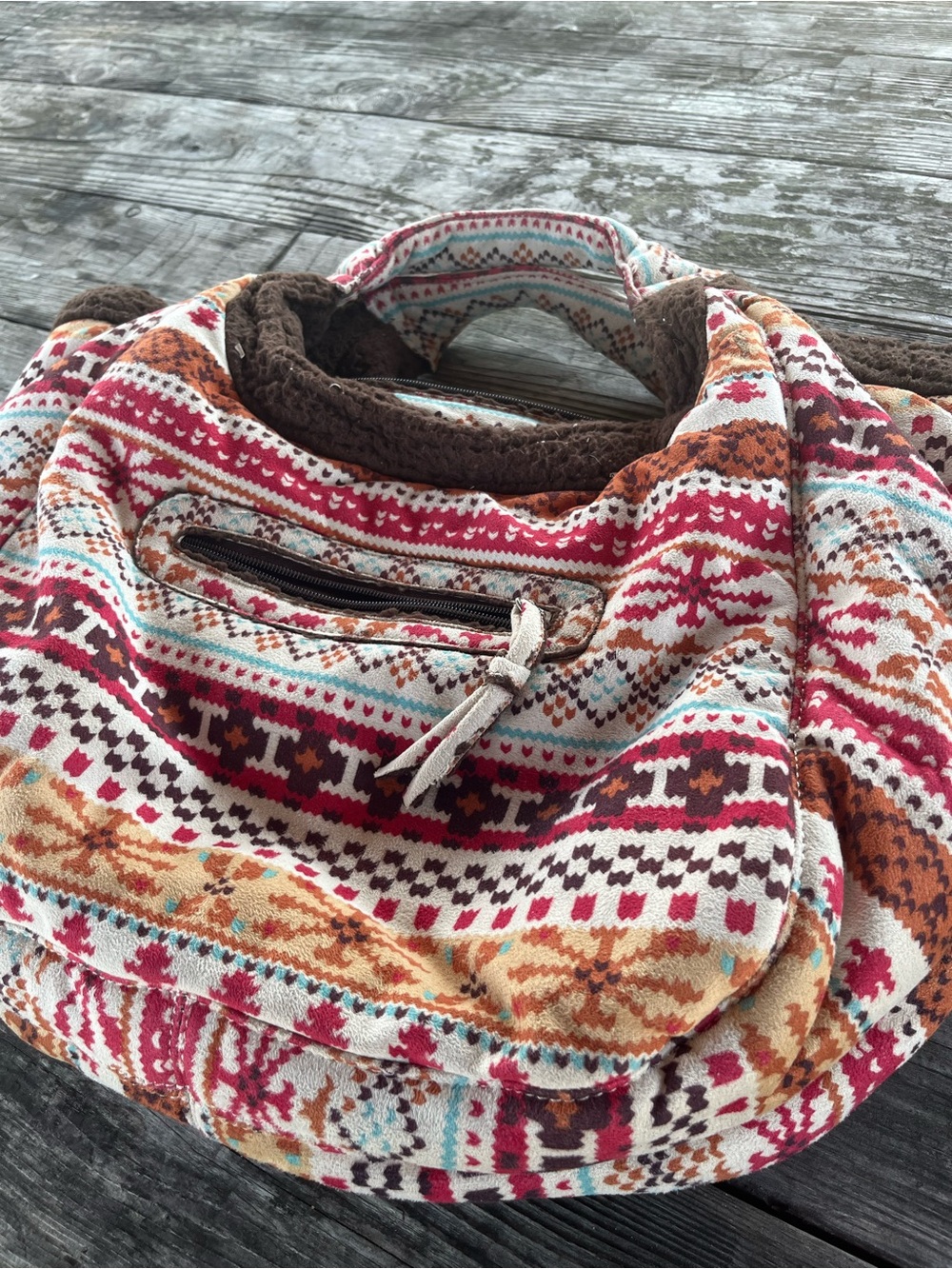 BIG BUDDA Patterned Boho Hobo Bag in Multi Colors AZTEC, cozy inside large